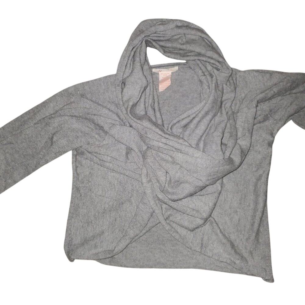 Tulle Cropped Top w/ Twist Neck ~~ Gray XS